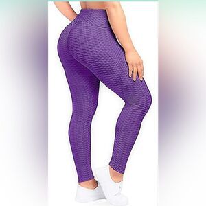 PURPLE ELIF TIK TOK BUTT LIFTING LEGGINGS SIZE L